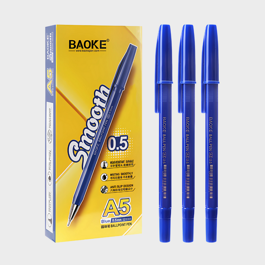 Baoke | Ballpoint Pen | 0.5mm | Blue Ink | A5