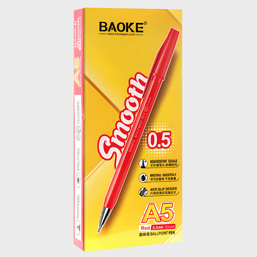 Baoke | Ballpoint Pen | 0.5mm | Red Ink | A5