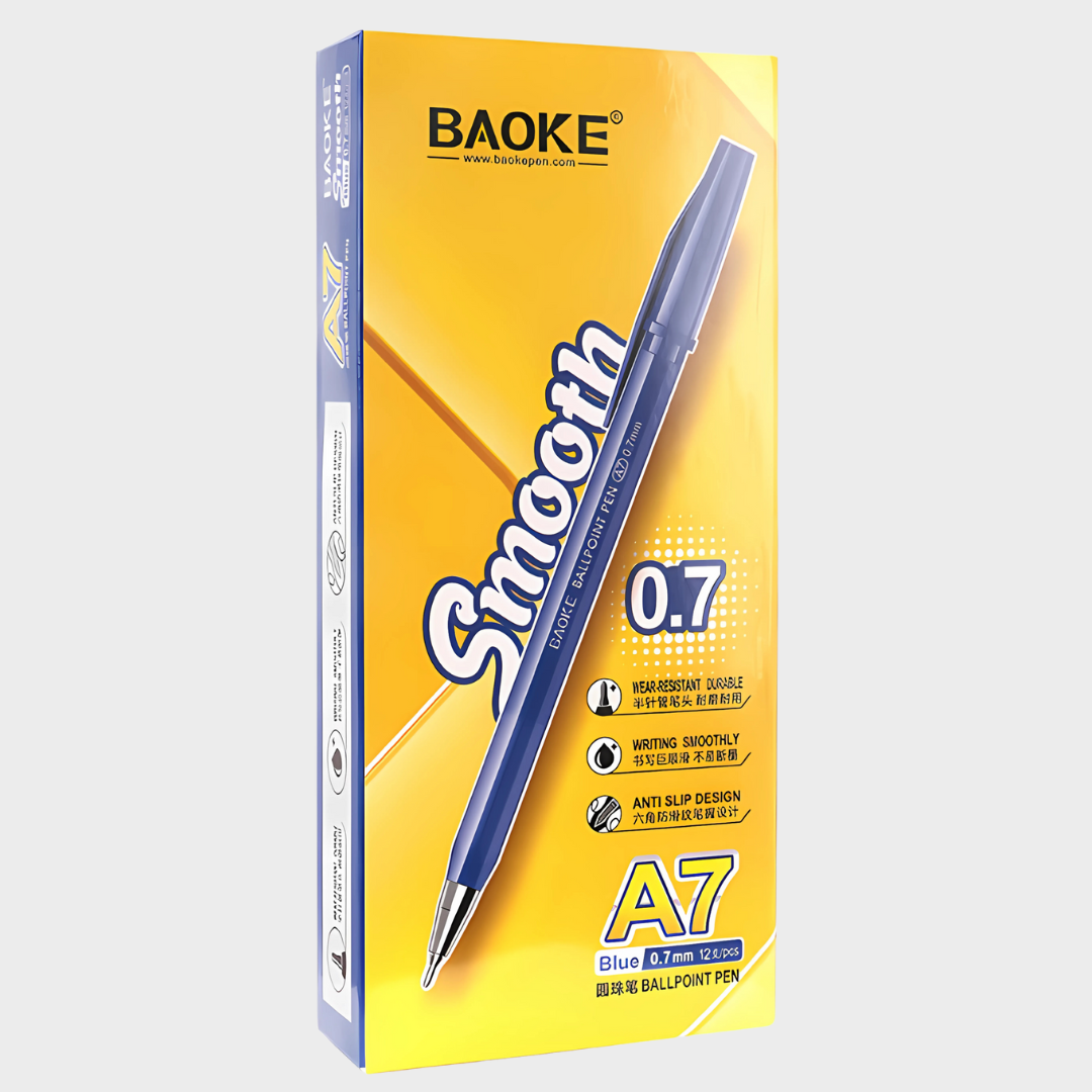 Baoke | Ballpoint Pen | 0.7mm | Blue Ink | A7