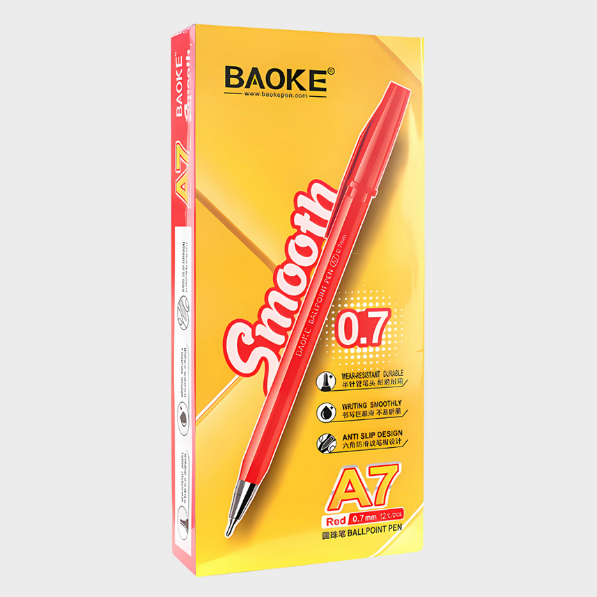 Baoke | Ballpoint Pen | 0.7mm | Red Ink | A7