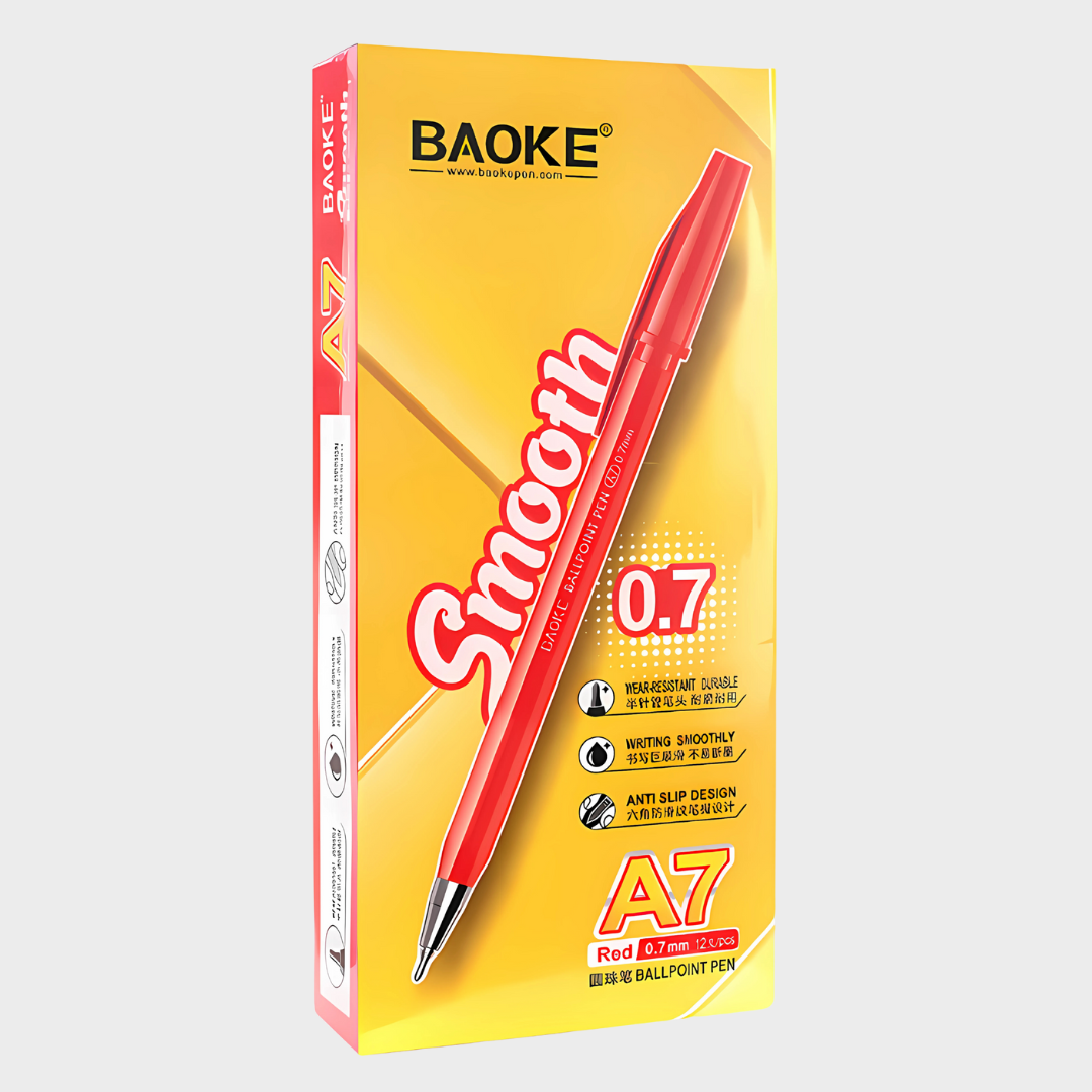 Baoke | Ballpoint Pen | 0.7mm | Red Ink | A7