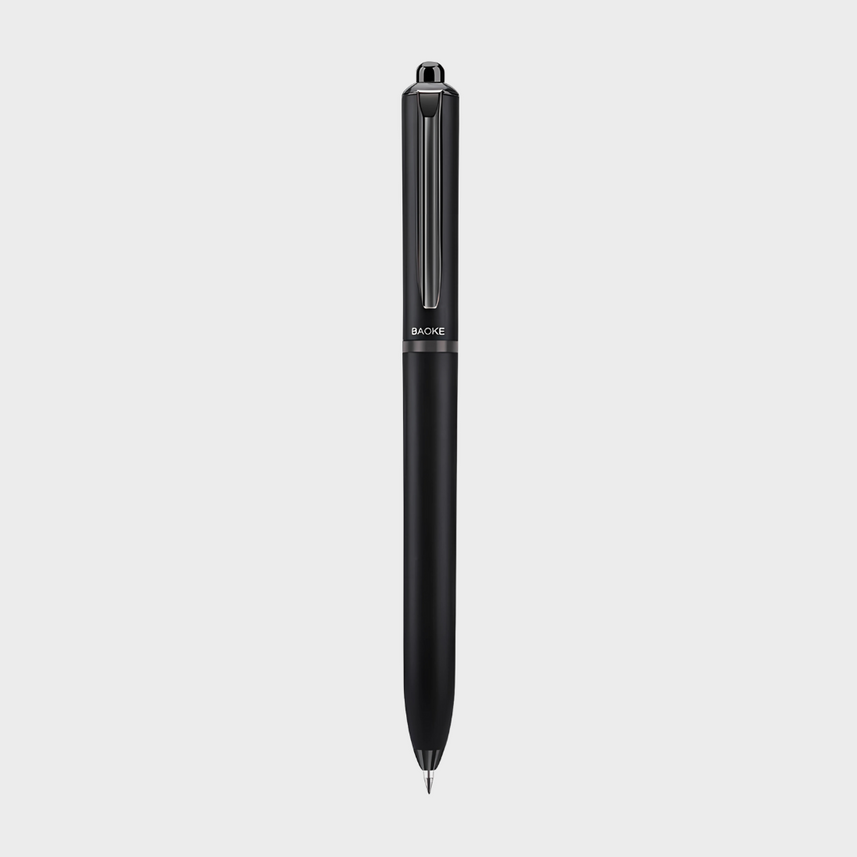 Baoke | Rollerball Pen | 0.5mm | Black Ink | Black Barrel with Shiny Black | BK124