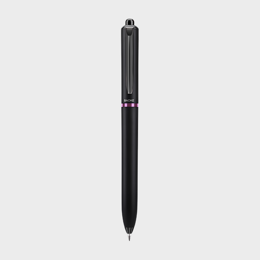 Baoke | Rollerball Pen | 0.5mm | Black Ink | Black Barrel with Shiny Purple | BK124