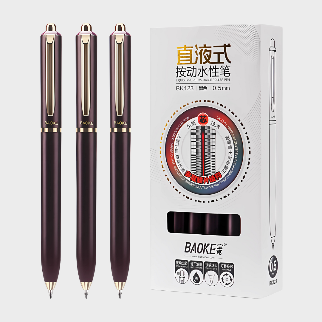 Baoke | Rollerball Pen | 0.5mm | Black Ink | Bluish Purple Barrel | BK123
