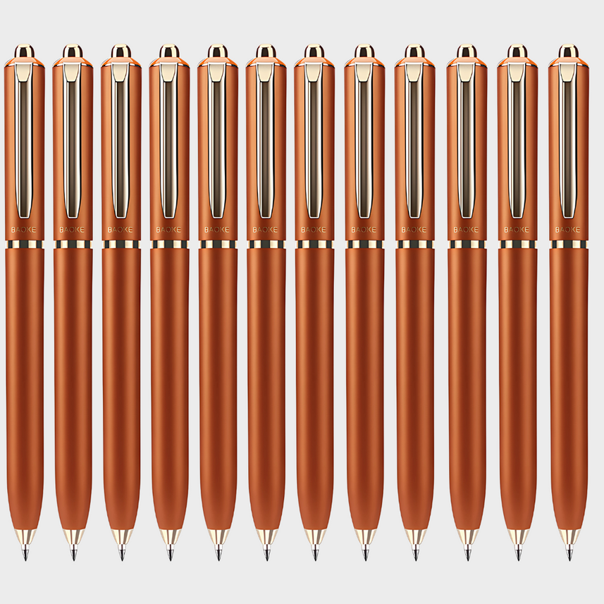 Baoke | Rollerball Pen | 0.5mm | Black Ink | Camel Yellow Barrel | BK123