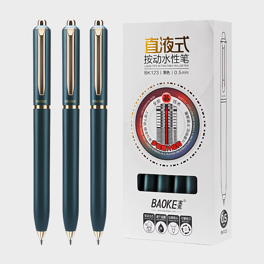 Baoke | Rollerball Pen | 0.5mm | Black Ink | Forest Green Barrel | BK123
