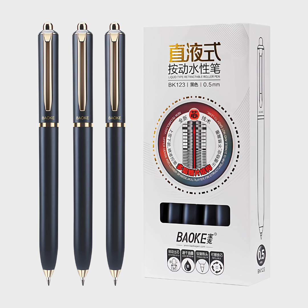 Baoke | Rollerball Pen | 0.5mm | Black Ink | Lake Blue Barrel | BK123