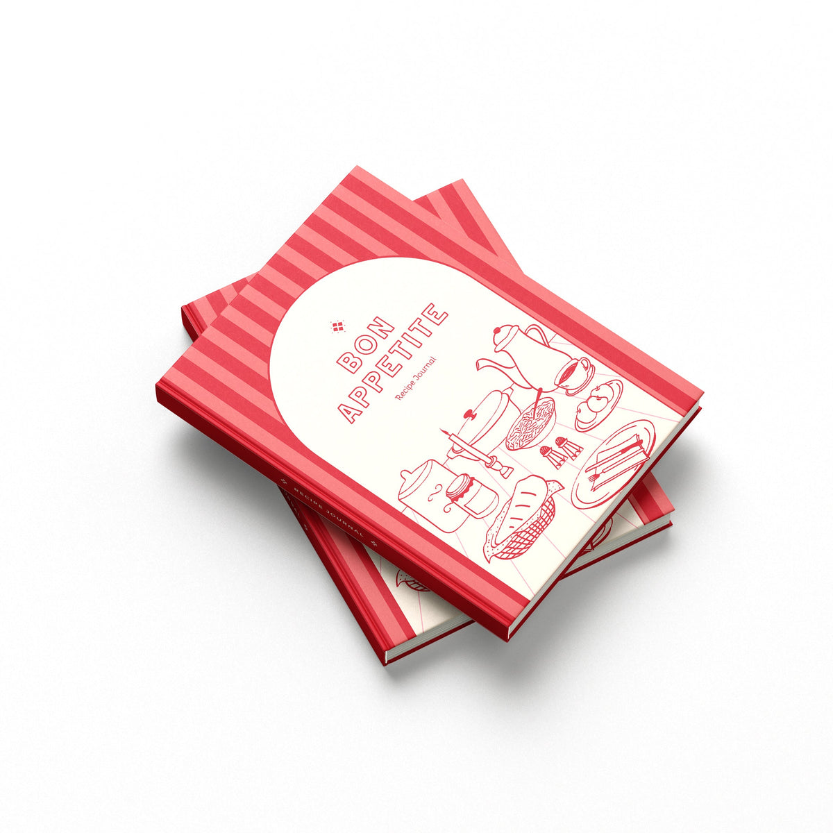 7mm Between The Lines Recipe Journal (A5), Bon Appetit, Hardbound - Orange