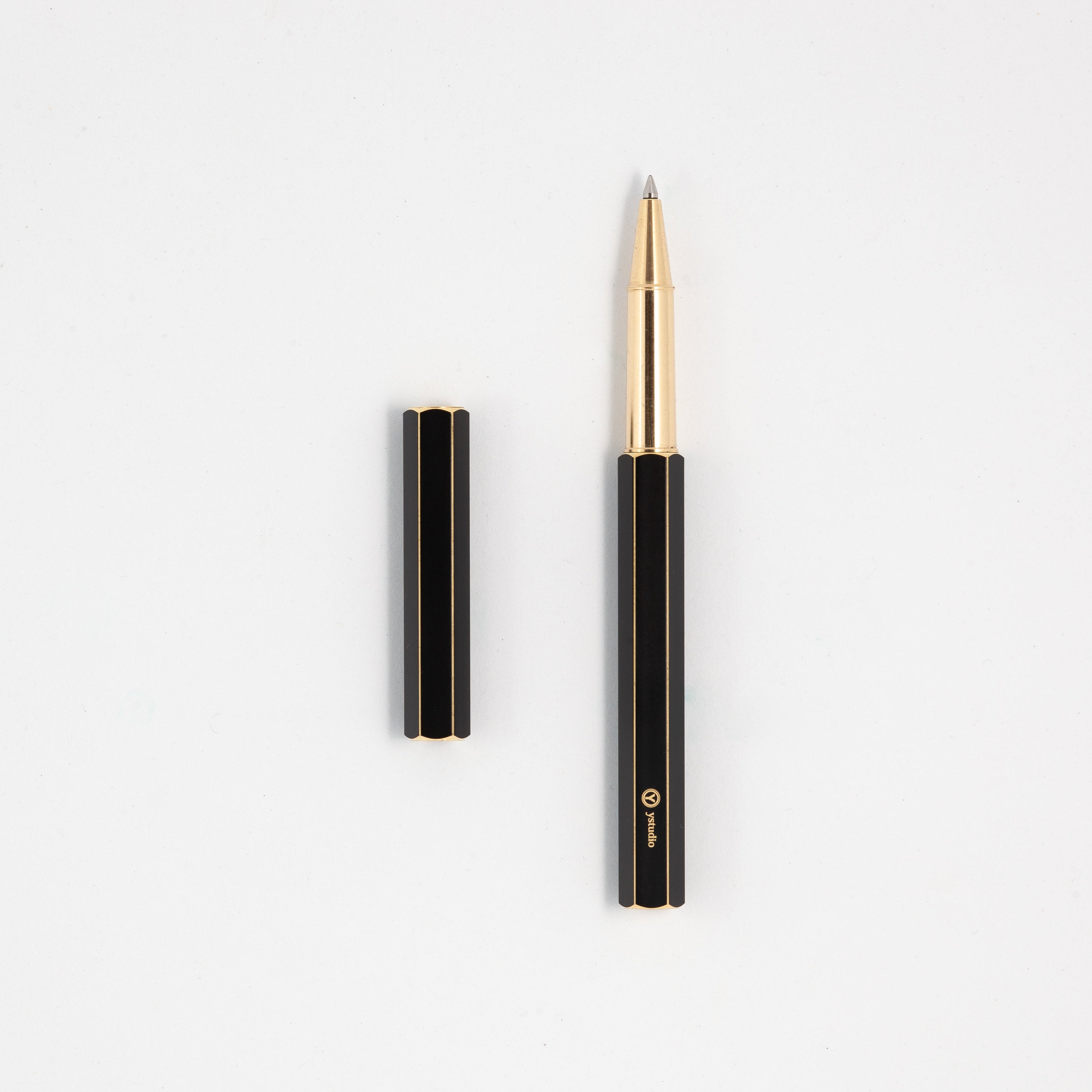 Ystudio | Classic Revolve | Rollerball Pen | Brass | Black