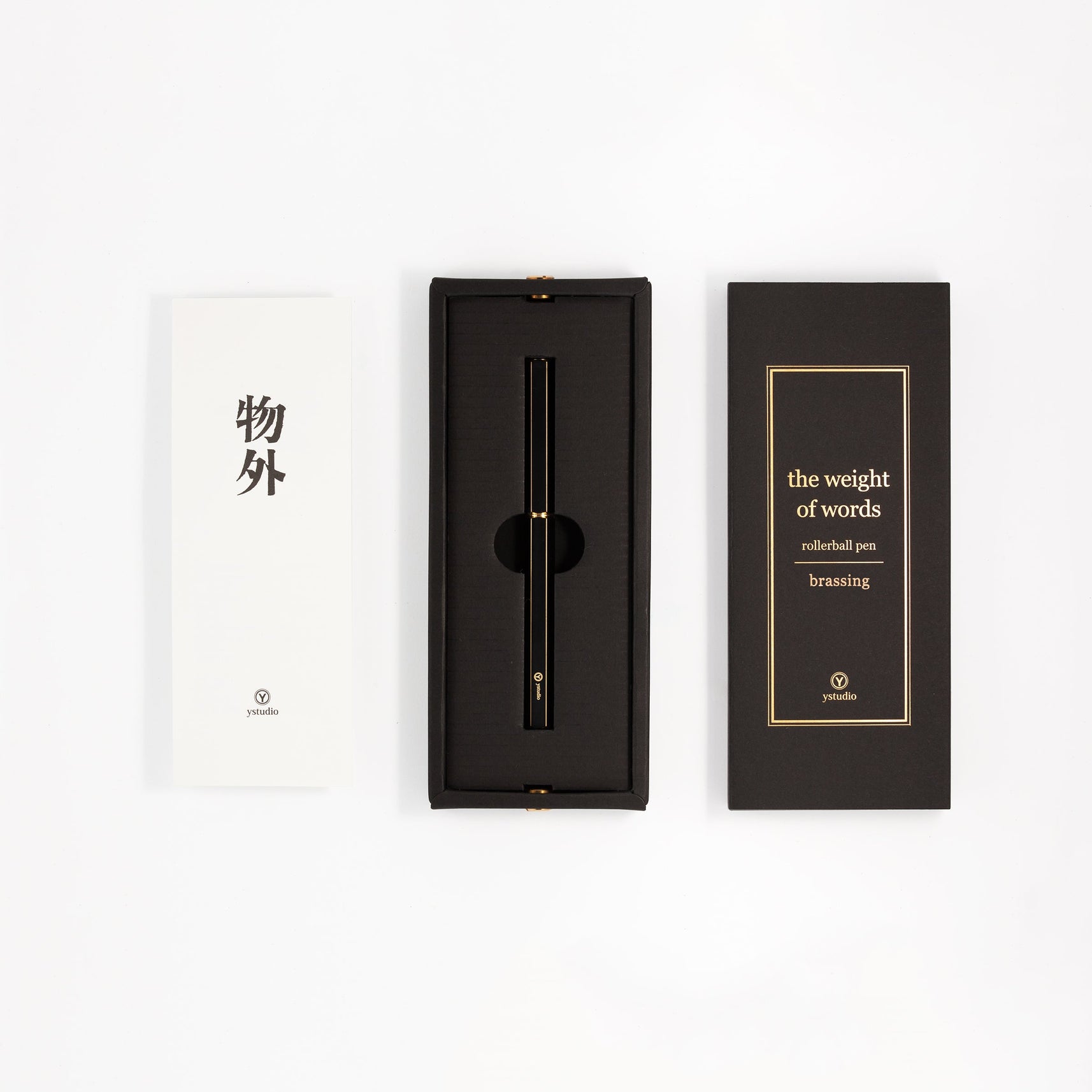 Ystudio | Classic Revolve | Rollerball Pen | Brass | Black