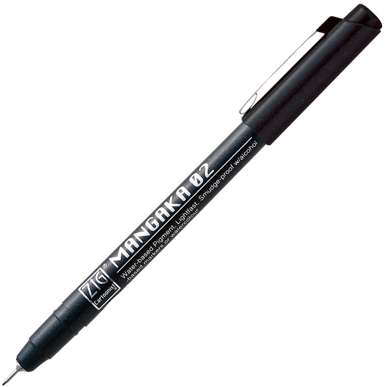 Kuretake | Zig | Cartoonist Mangaka | 02 | Black | CNM-02-010