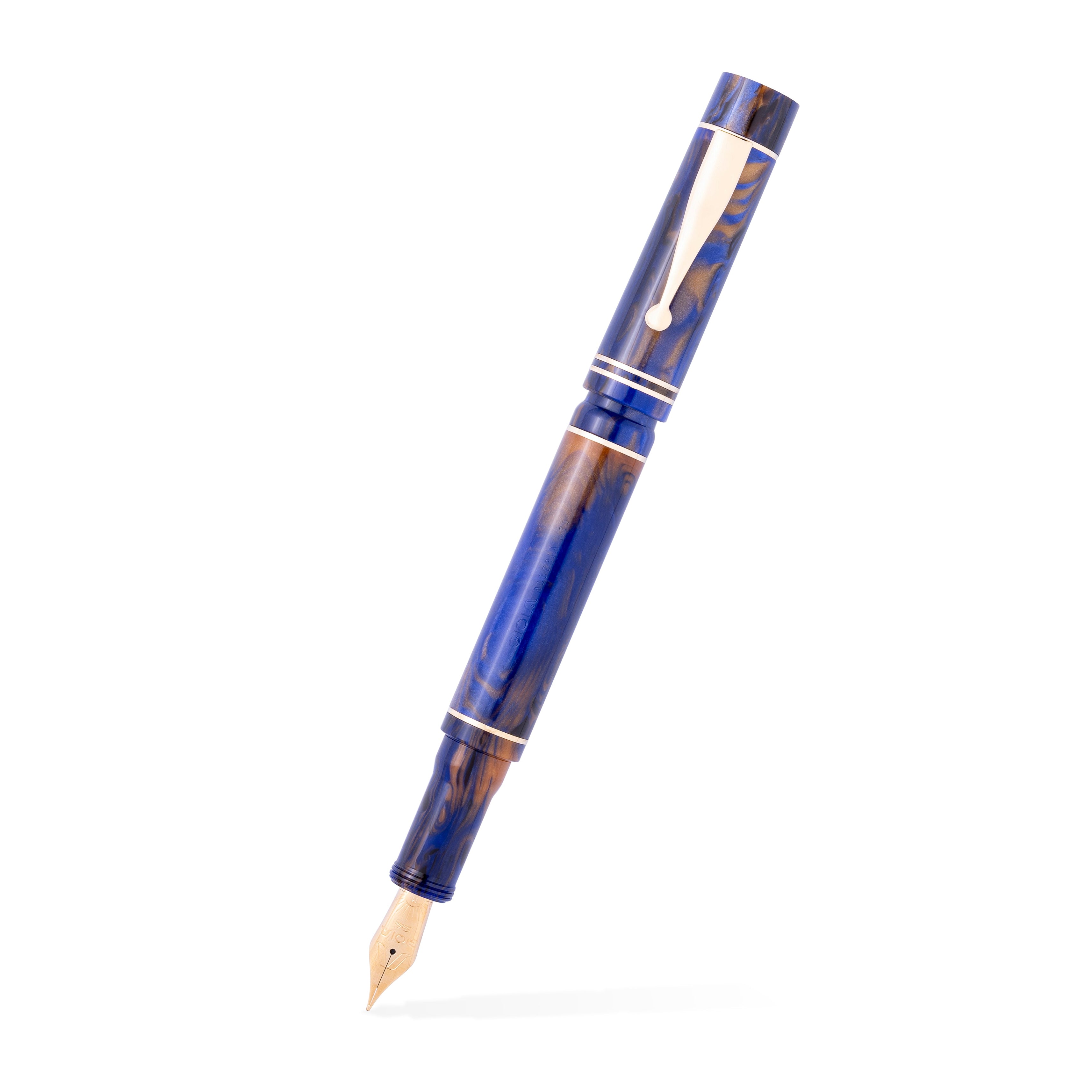GIOIA Alleria Crepuscola Blue-Brown Fountain Pen – Gold Trim
