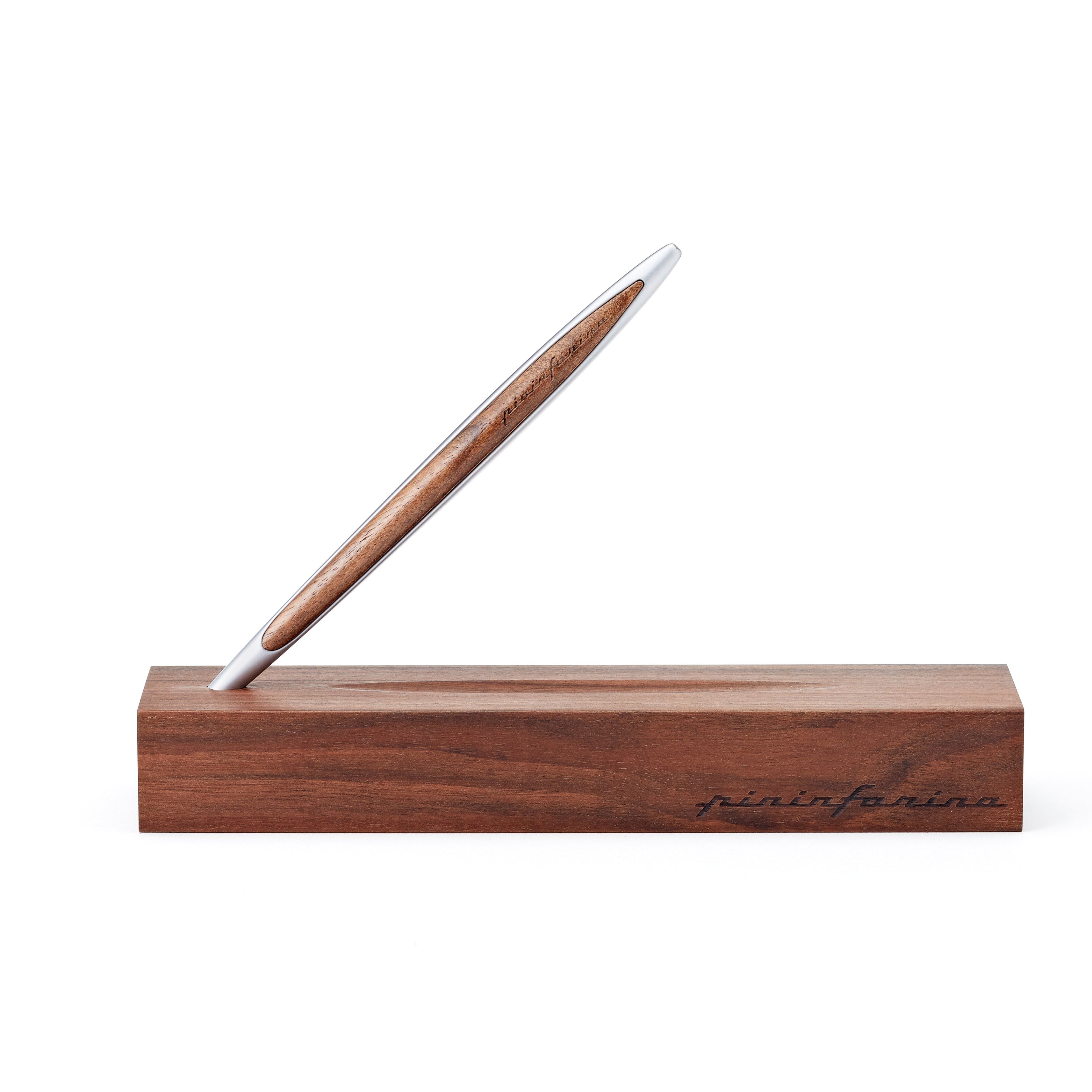 Pininfarina | Cambiano | Aluminium | Classic  Ethergraf metal alloy tip | Solid Wood Desk Stand