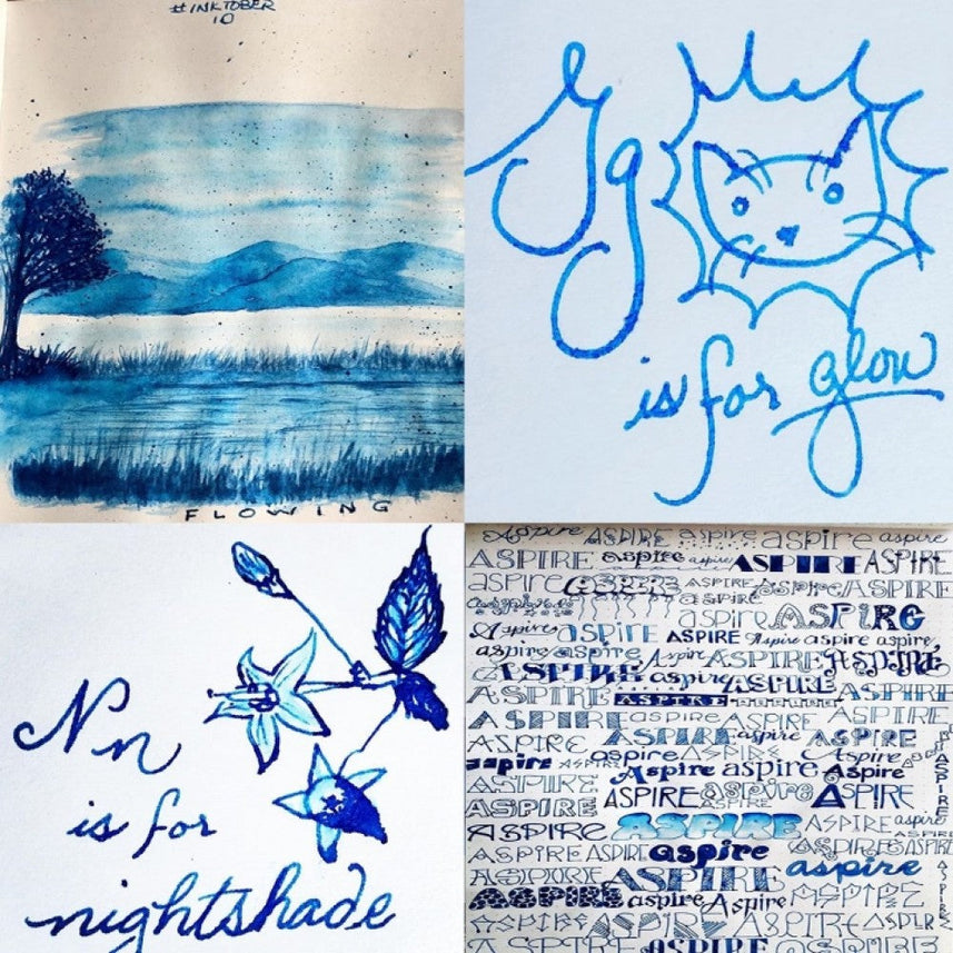 Colorverse | Spaceward Series | Season 1 | Crystal Planet | Fountain Pen Ink | Blue | 65ml and 15ml | 2 Bottle Set - penpencilink