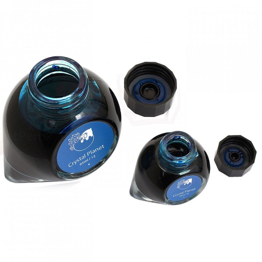 Colorverse | Spaceward Series | Season 1 | Crystal Planet | Fountain Pen Ink | Blue | 65ml and 15ml | 2 Bottle Set - penpencilink