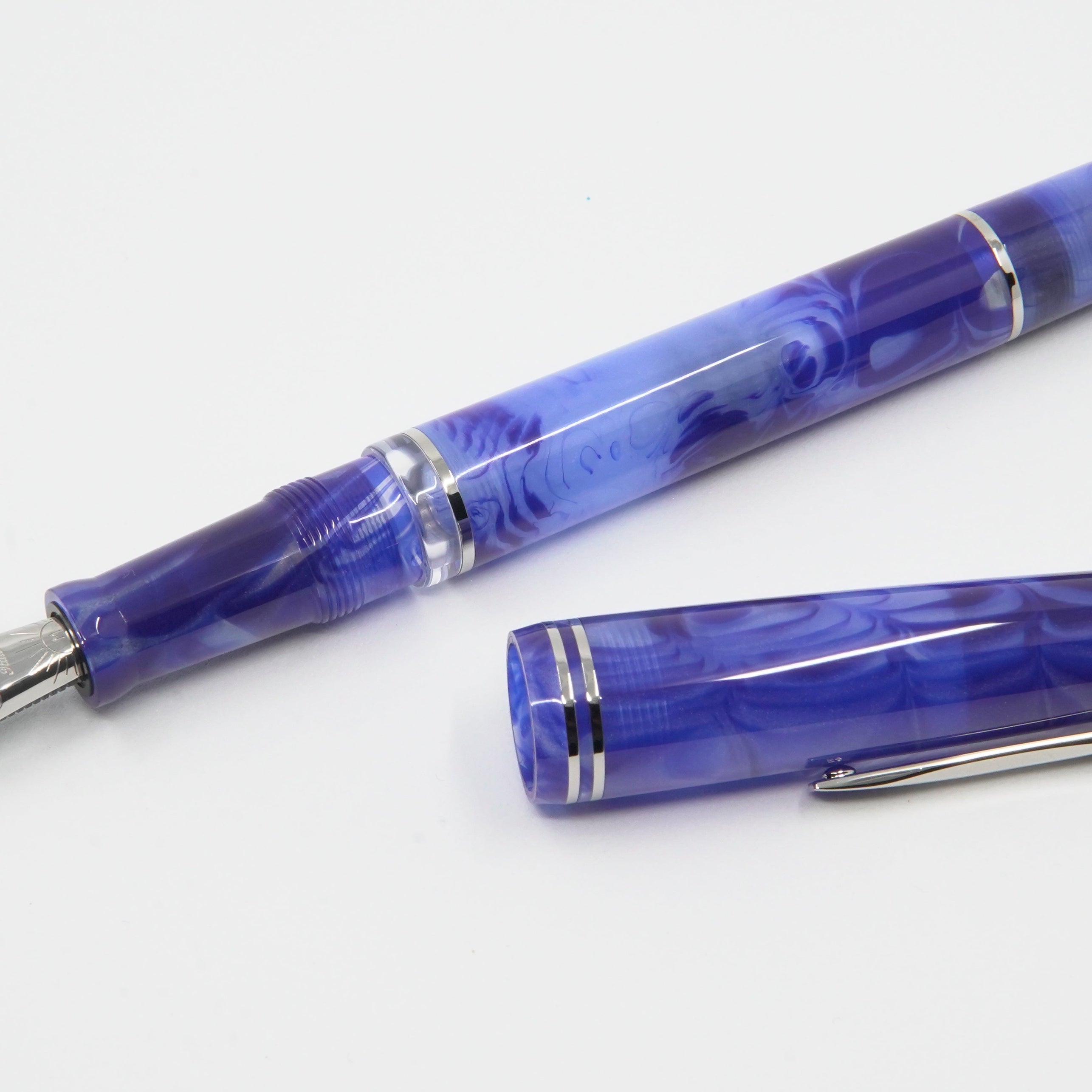 Gioia | Fountain Pen | Metis | Blue Aesthetic | Silver Trim