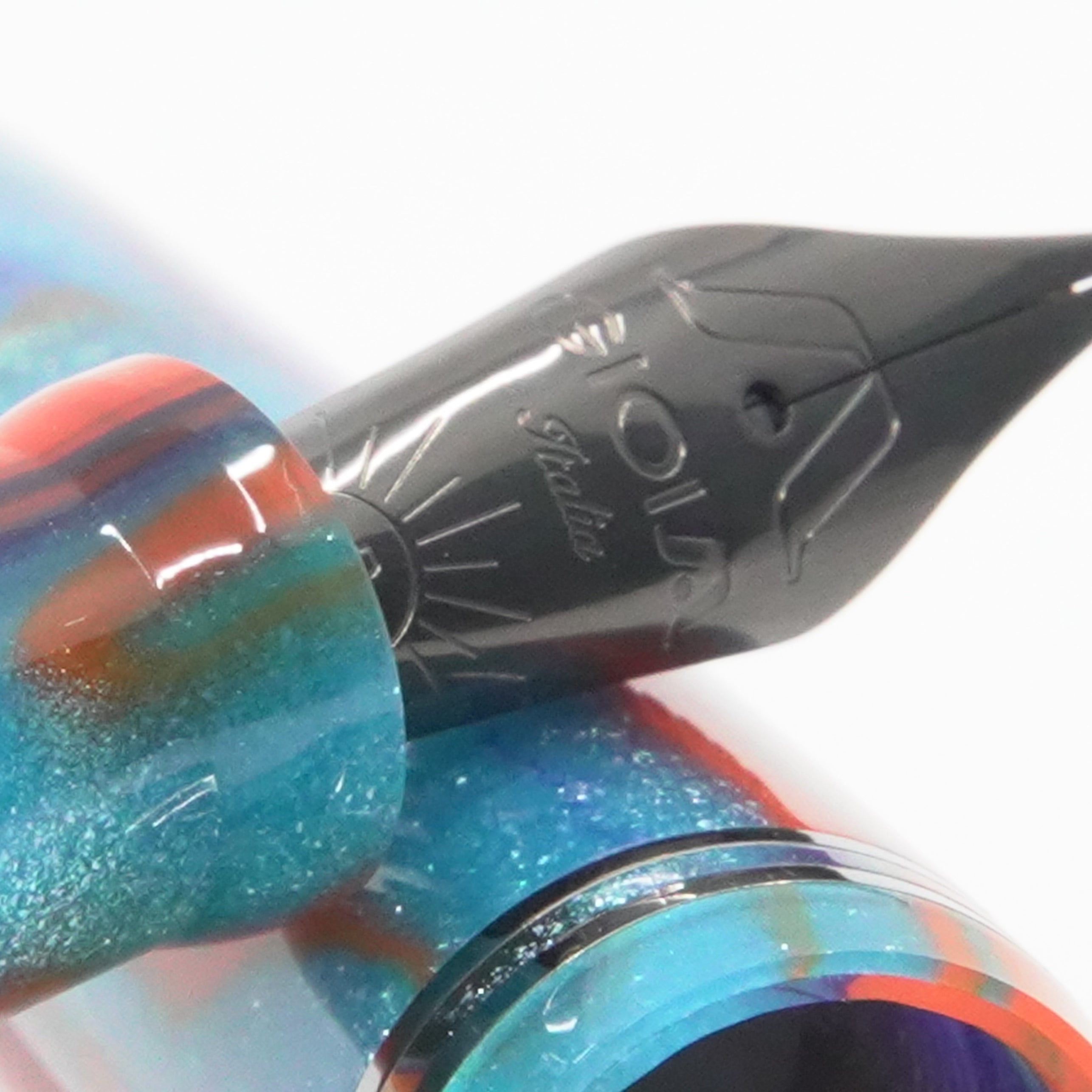 Gioia | Metis Fountain Pen | Iride | Ruthenium Trims | Stub Nib