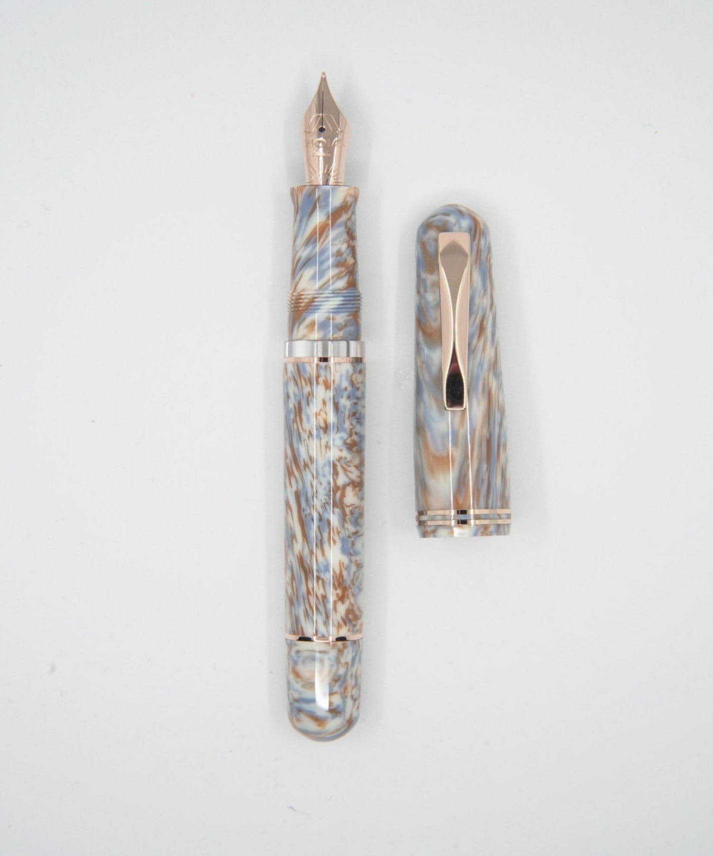 GIOIA Metis Cappuccino Fountain Pen – Rose Gold Trim