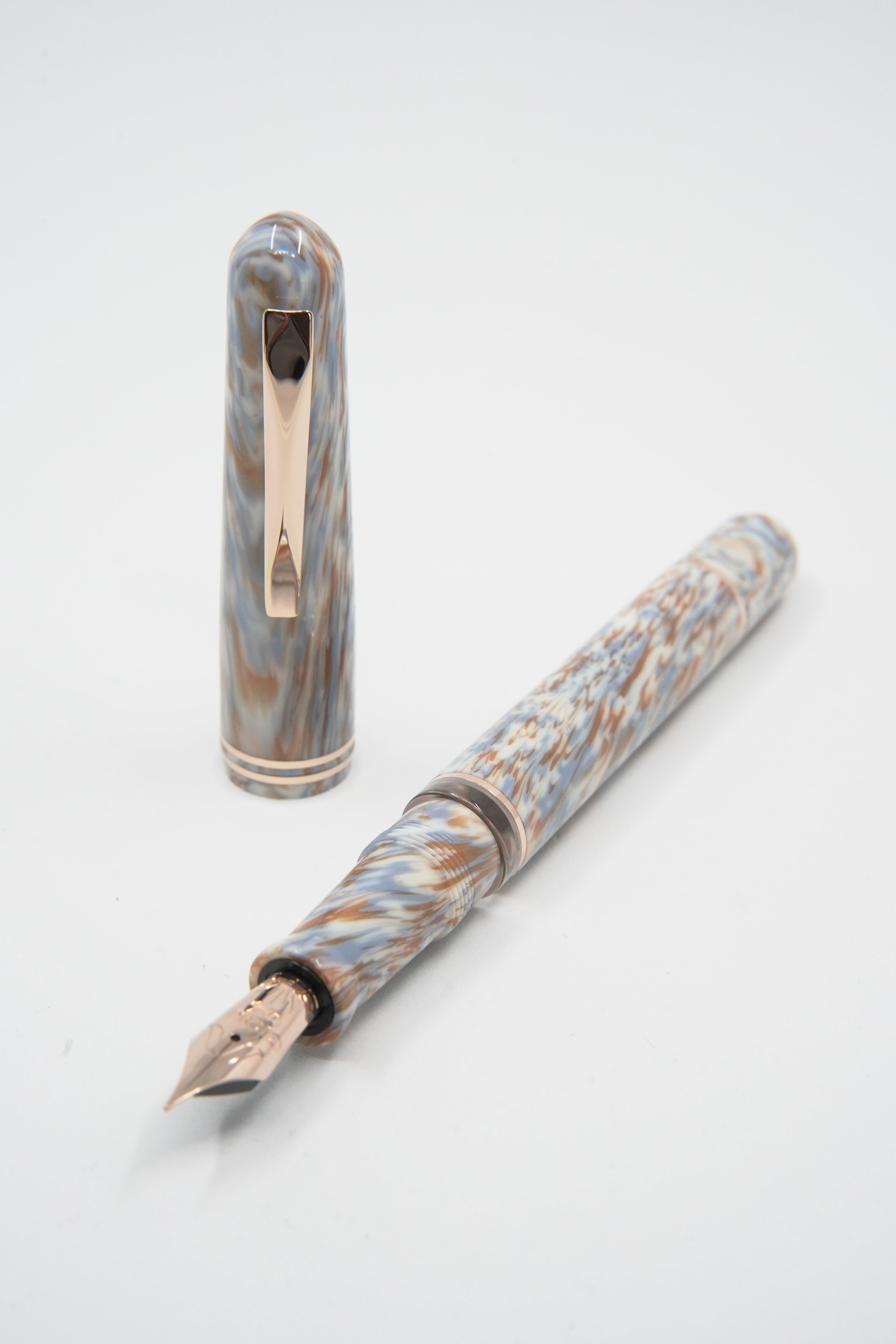 GIOIA Metis Cappuccino Fountain Pen – Rose Gold Trim