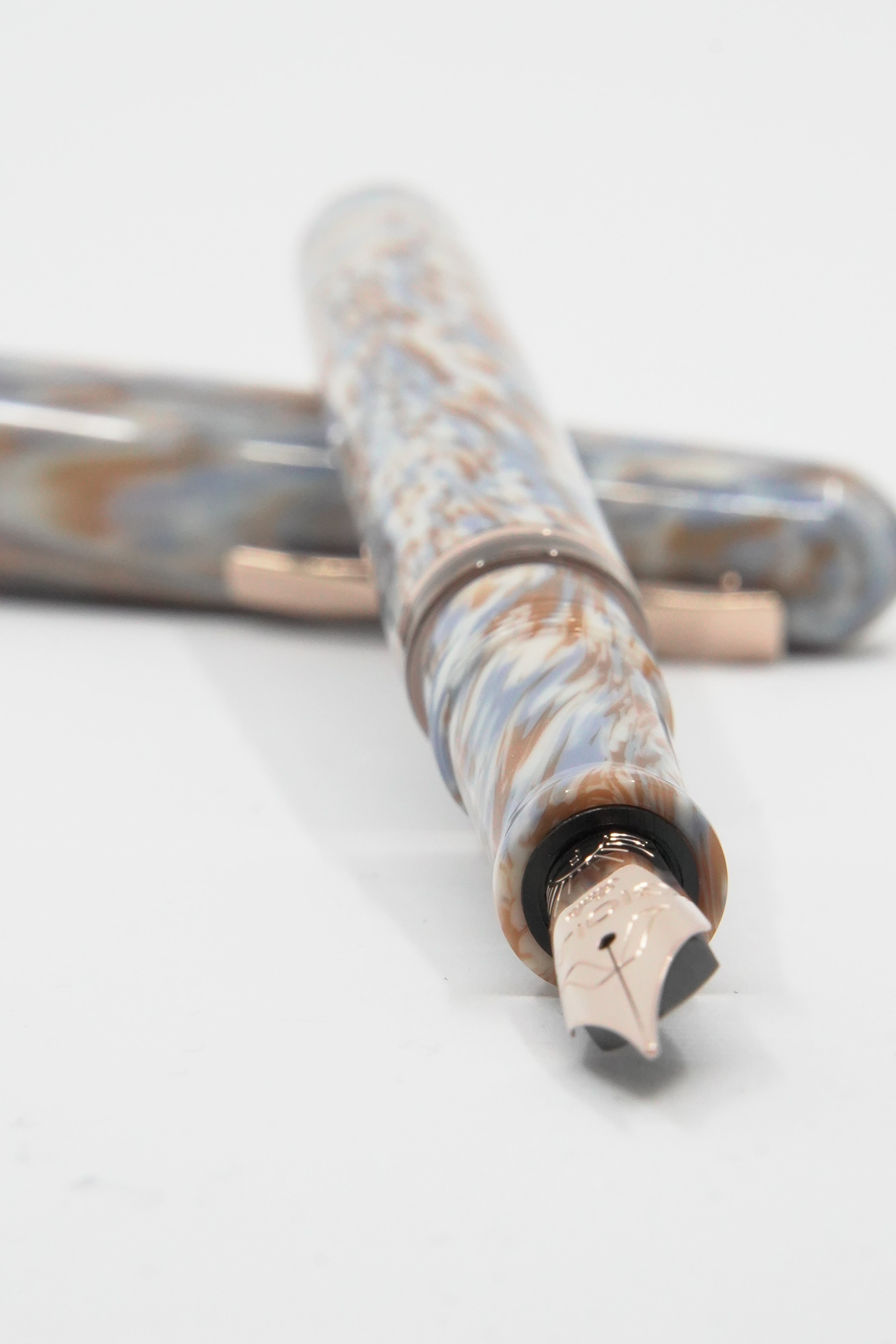 GIOIA Metis Cappuccino Fountain Pen – Rose Gold Trim