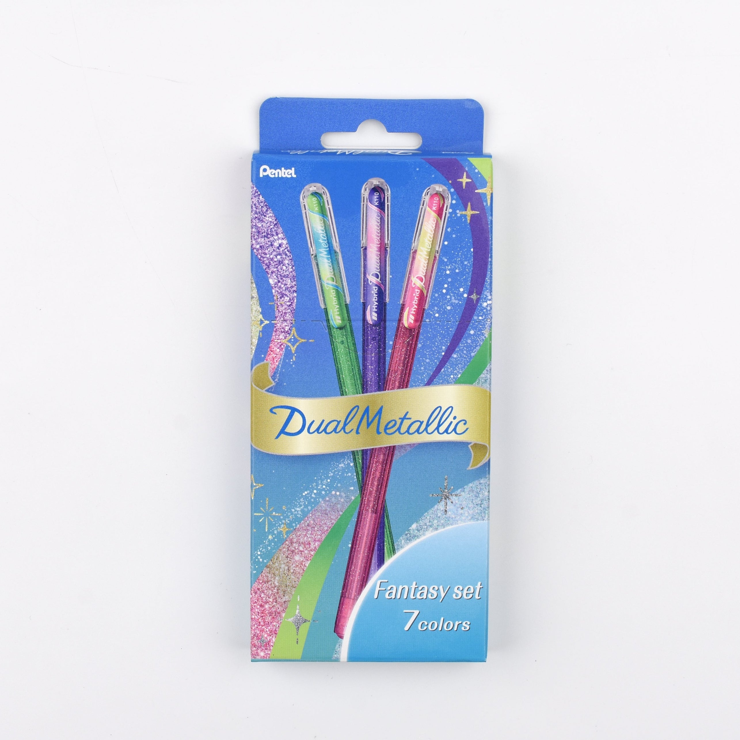Pentel | Gel Pens | 1.0mm | Dual Metallic Pens | Fantasy | Set of 7