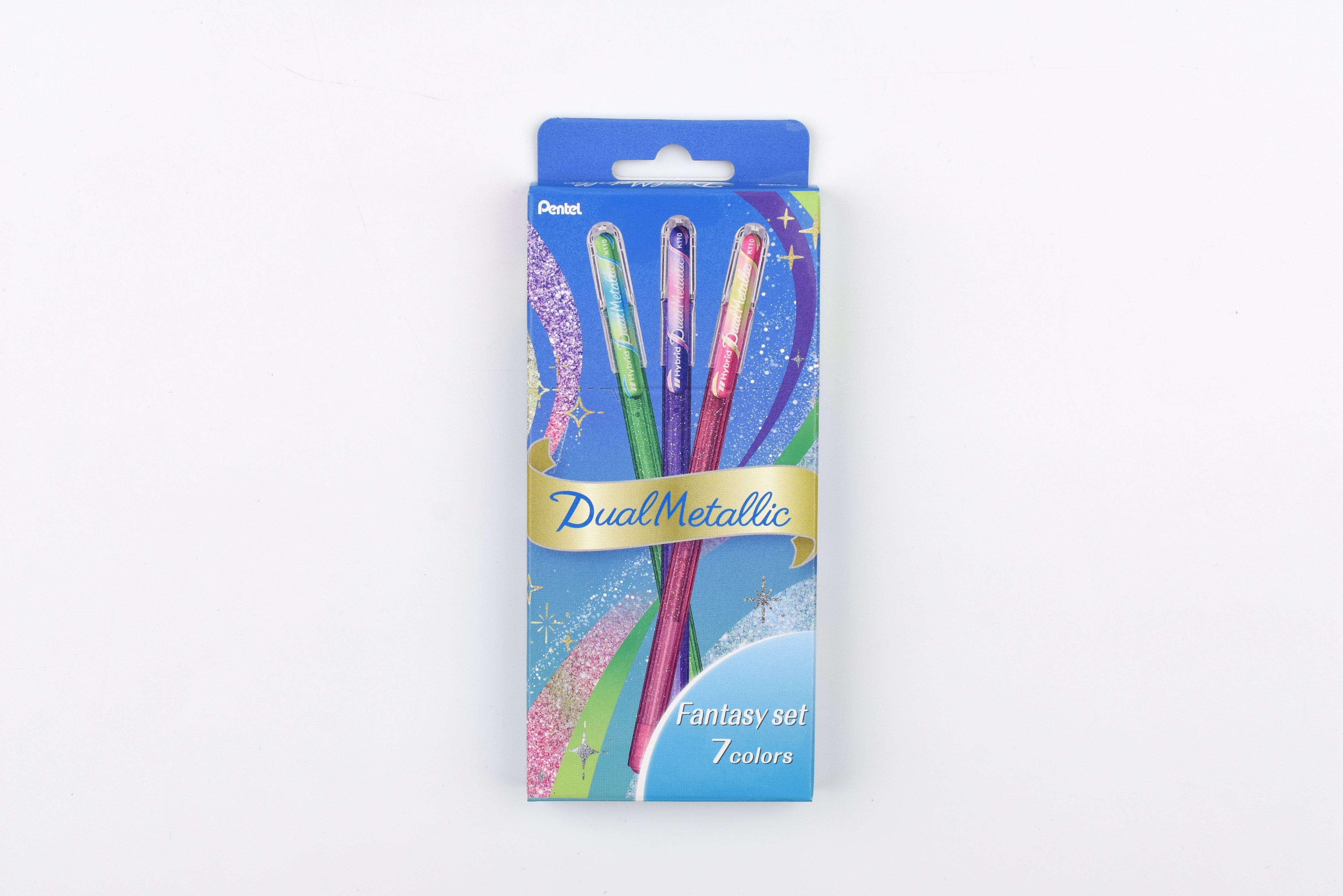 Pentel | Gel Pens | 1.0mm | Dual Metallic Pens | Fantasy | Set of 7