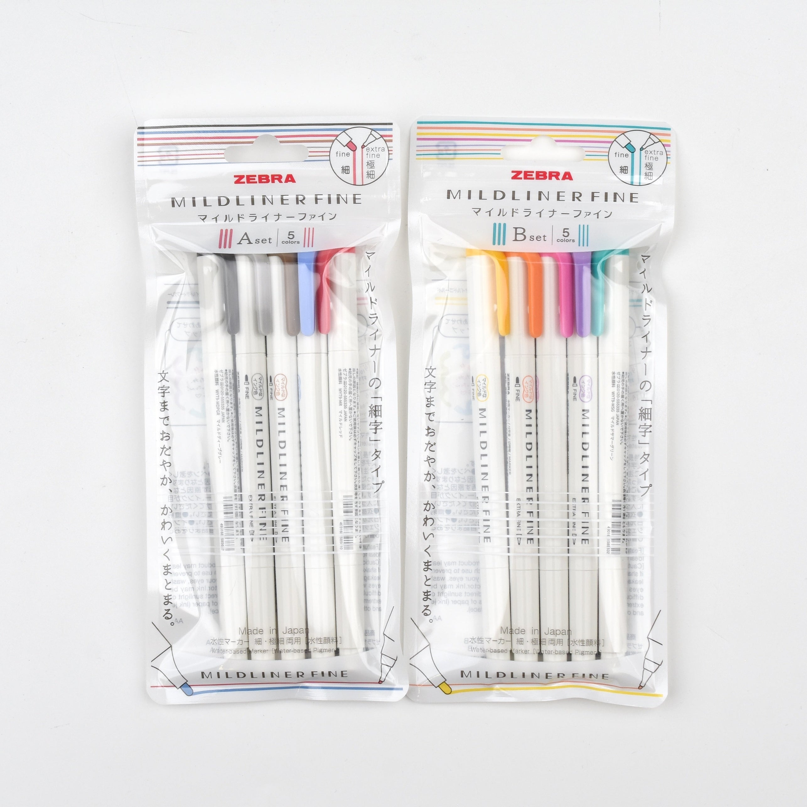 Zebra | Highlighter | Mildliner Fine | Limited Edition | 5 Color Set | WYT9-5C