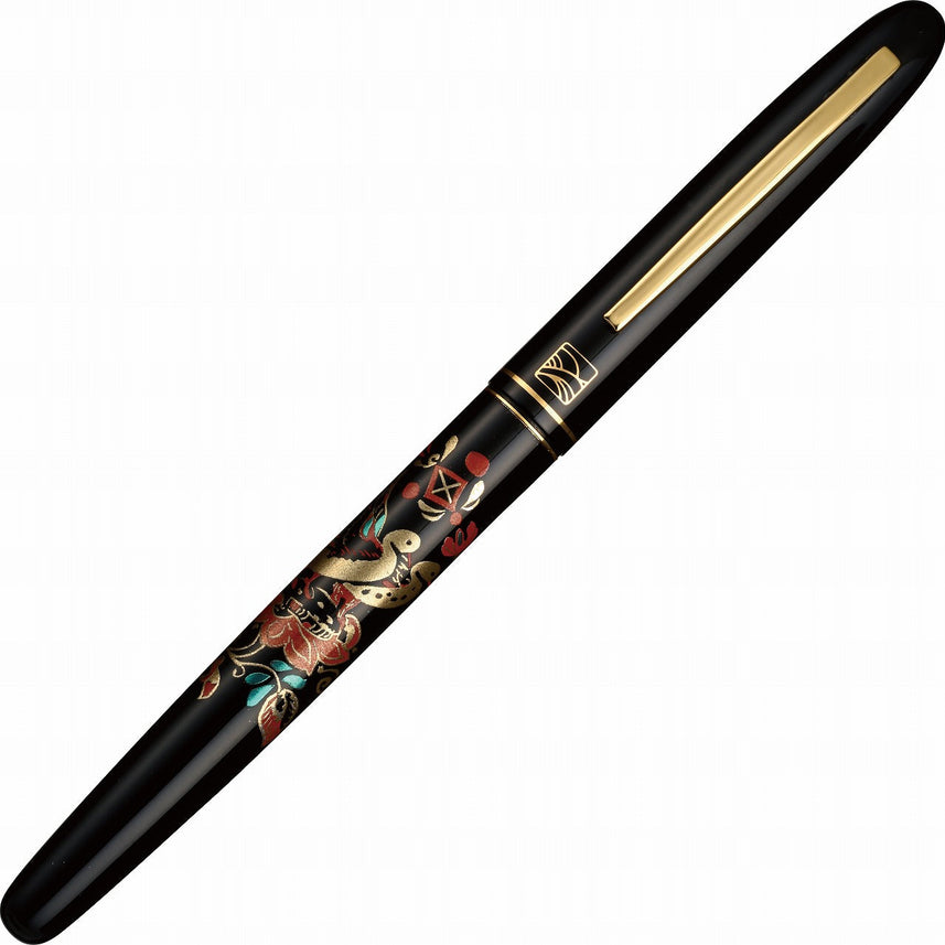 Kuretake | Fountain Brush | Makie Story | Bird with Ribbon Black | DU185-915