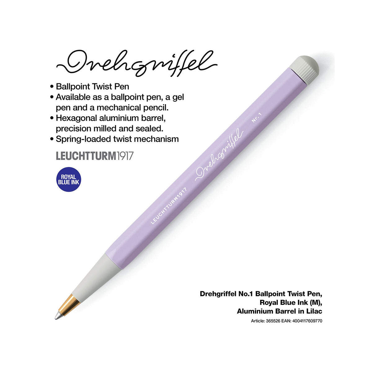 LEUCHTTURM1917 Drehgriffel No.1 Ballpoint Pen - Lilac