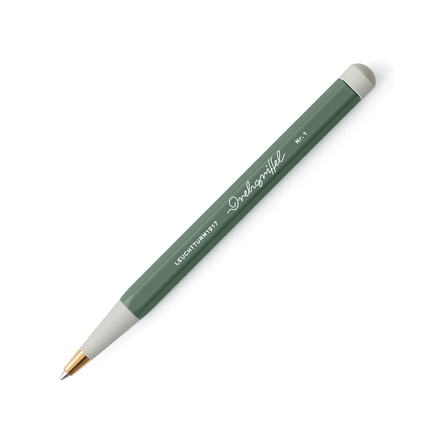 LEUCHTTURM1917 Gel Pen with Document Proof Black Ink | Drehgriffel No. 1 | Olive Green| Twist Mechanism