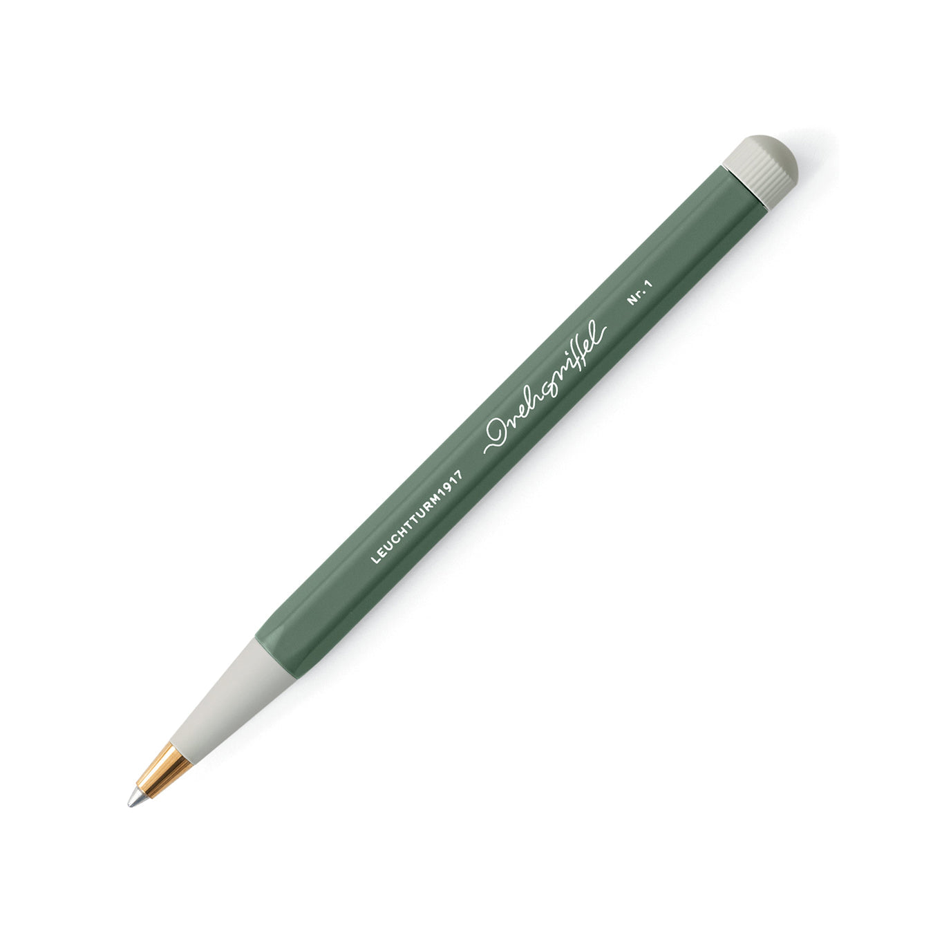 LEUCHTTURM1917 Gel Pen with Document Proof Black Ink | Drehgriffel No. 1 | Olive Green| Twist Mechanism