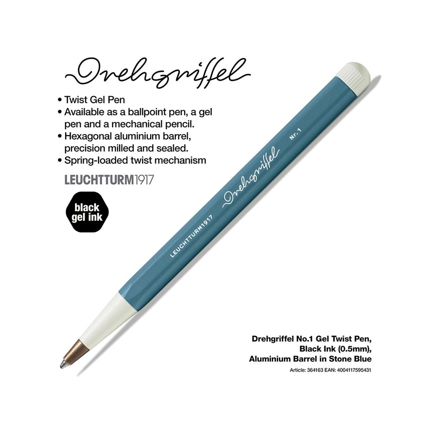 LEUCHTTURM1917 Drehgriffel No.1 Gel Pen - Stone Blue