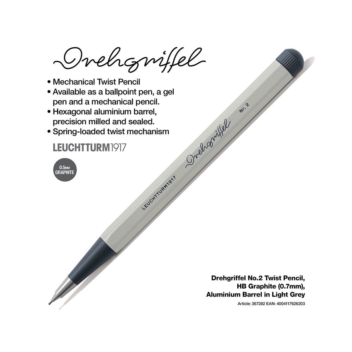 LEUCHTTURM1917 Drehgriffel Nr.2 Pencil - Light Grey