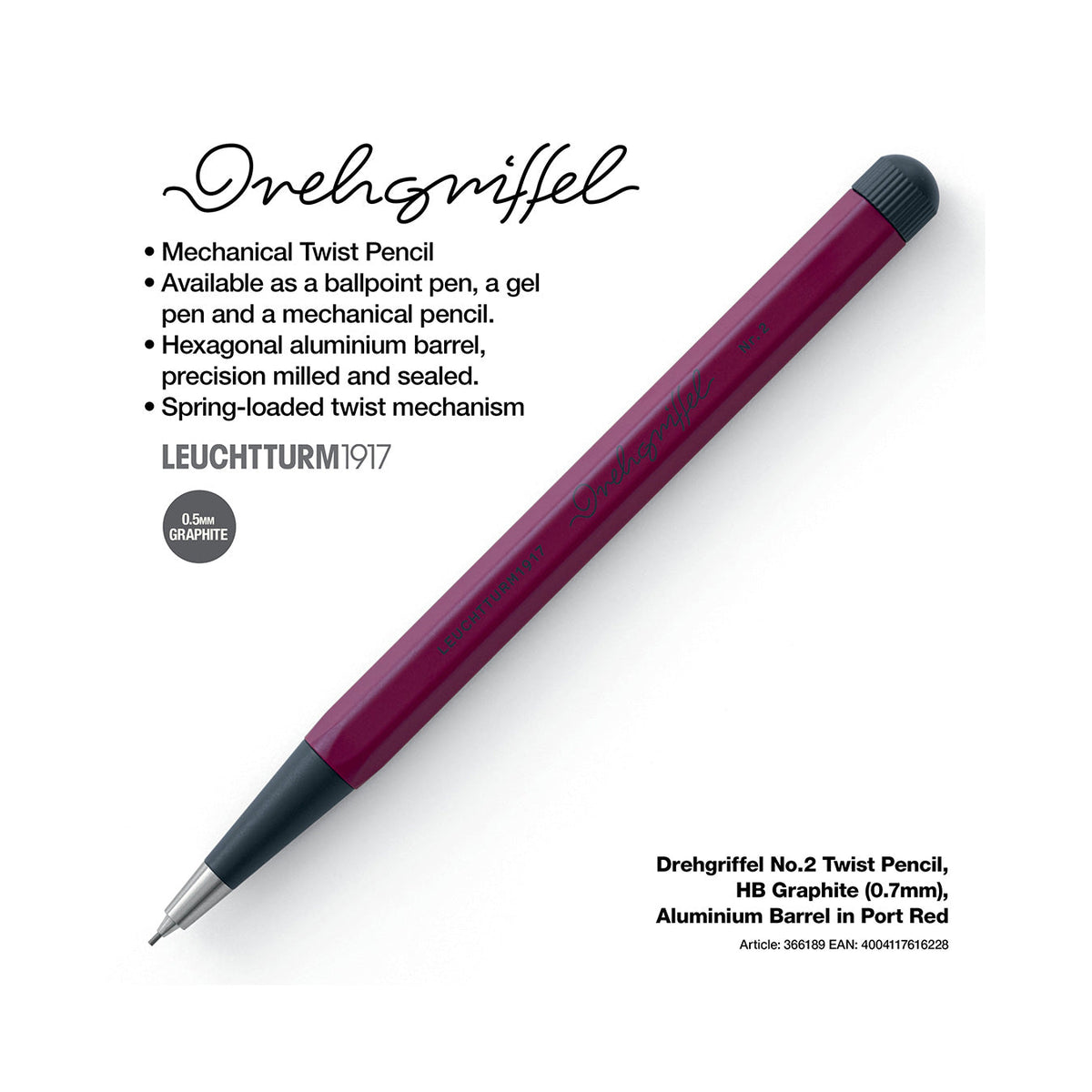LEUCHTTURM1917 Drehgriffel Nr.2 Pencil - Port Red