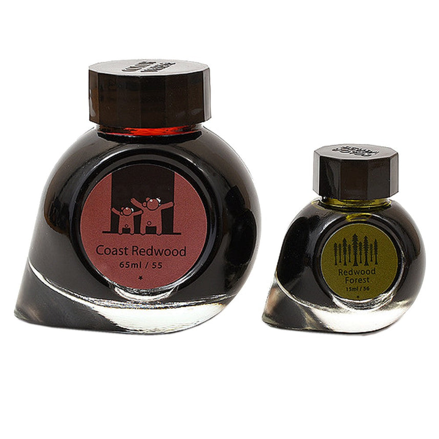 Colorverse | Earth Edition | Coast Redwood (Brown) - Redwood Forest (Dark Green) | Fountain Pen Ink | 65ml and 15ml | 2 Bottle Set - penpencilink