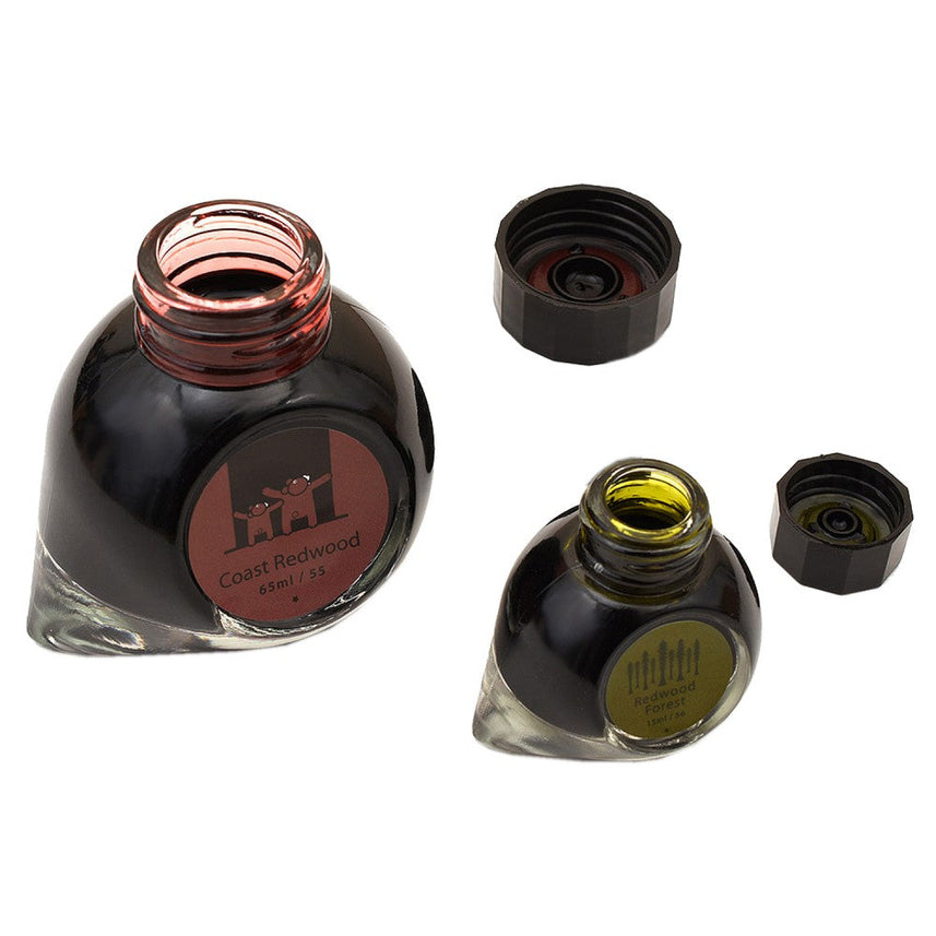 Colorverse | Earth Edition | Coast Redwood (Brown) - Redwood Forest (Dark Green) | Fountain Pen Ink | 65ml and 15ml | 2 Bottle Set - penpencilink