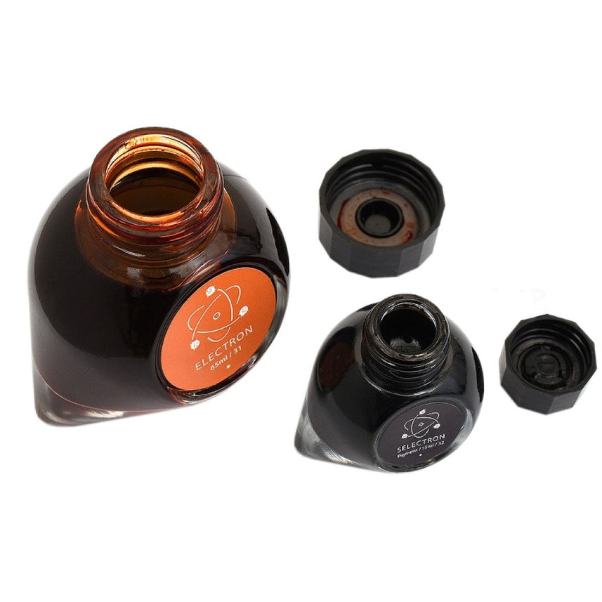 Colorverse | Multiverse Series | Season 3 | Fountain Pen Ink | Electron | Orange | 65ml and 15ml | 2 Bottle Set - penpencilink