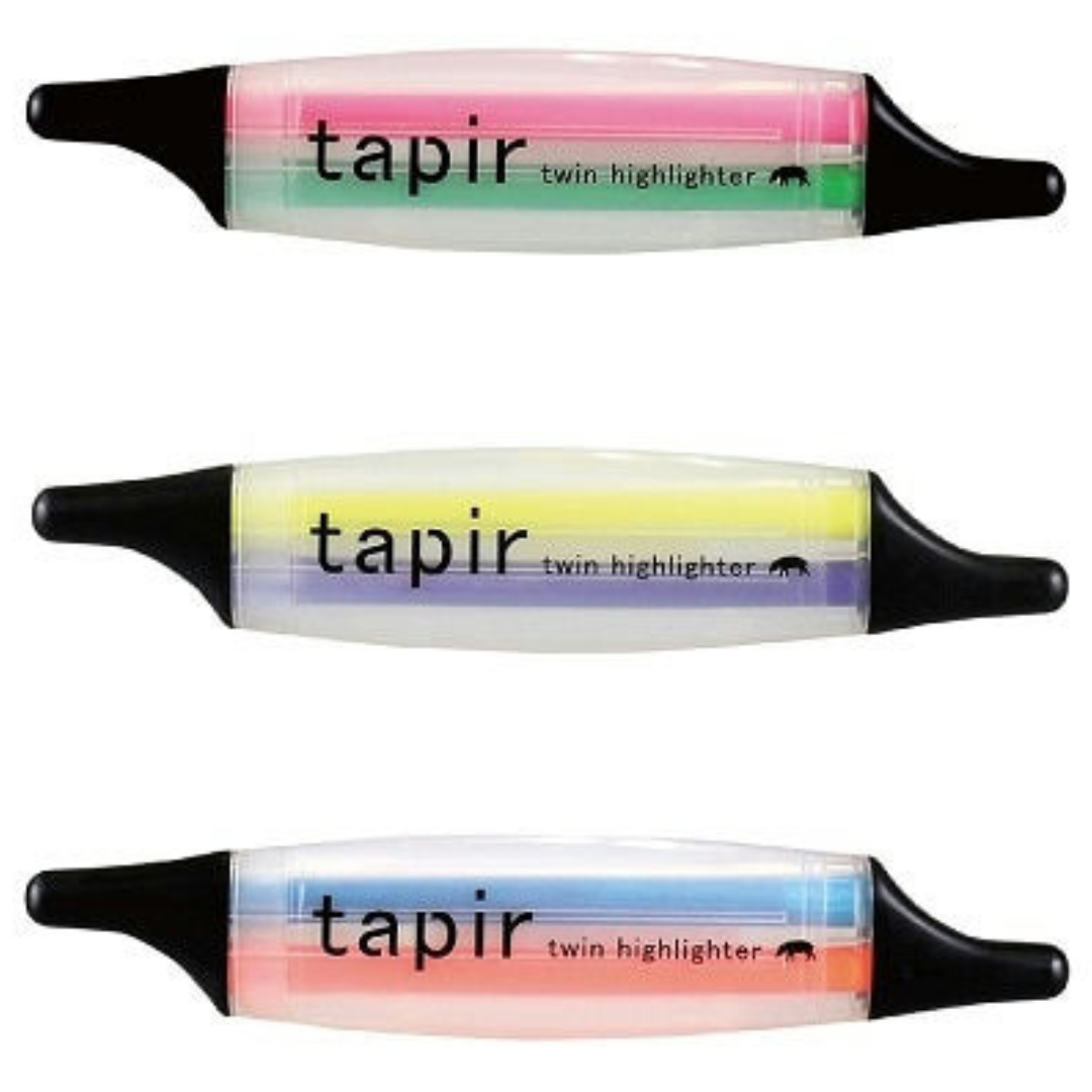 Epoch Chemical [Water-based marker] Tapir Twin Type Highlighter Set of 3