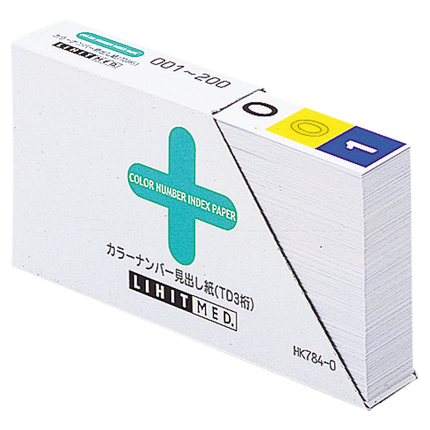 Color number heading paper <TD 3 digits>