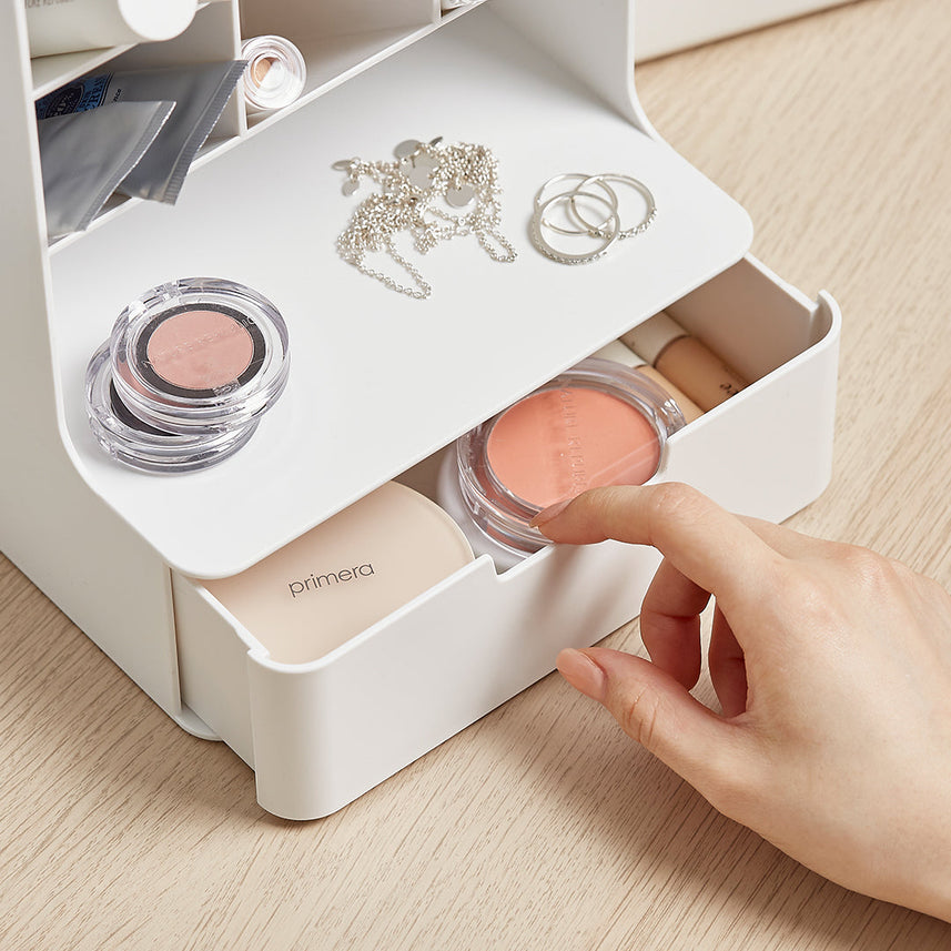 Sysmax | Hive Desk Organizer with 6 Compartments |1 Drawer| Prussian Blue| For Office & Home