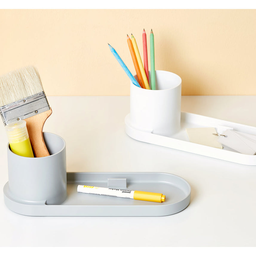 Litem Pen Stand with Tray Holder Tray - Ivory