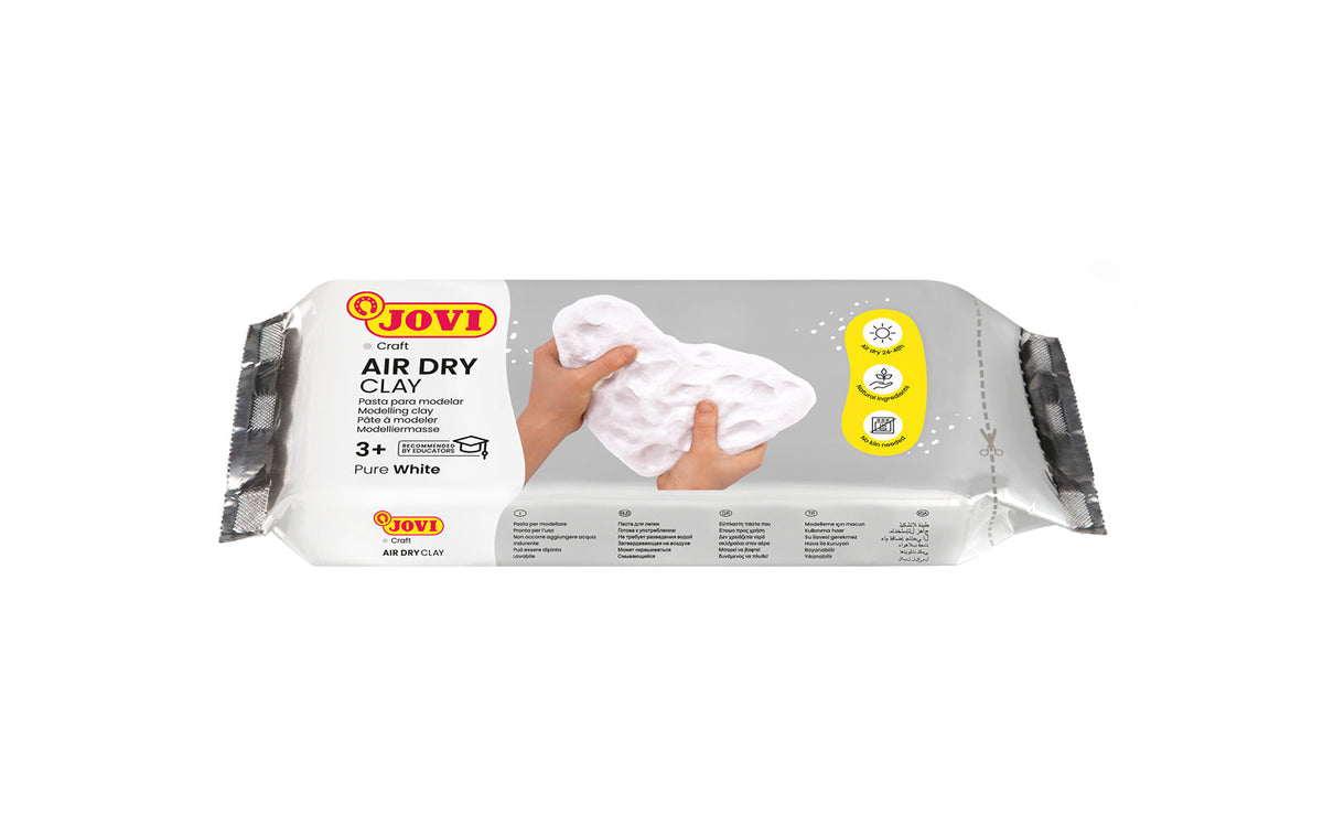 Jovi | European Air-Dry | Modelling Teracotta Clay | White | 1 Packet of 1kg