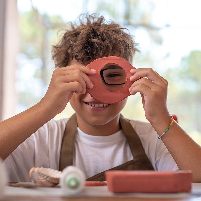 Jovi European Air-Dry Modeling Natural Terracotta Clay 3 Packets - Each Pack of 250 Grams for Sculpting Pottery Art & Craft Handicraft Educational Purpose Fine Motor Skills