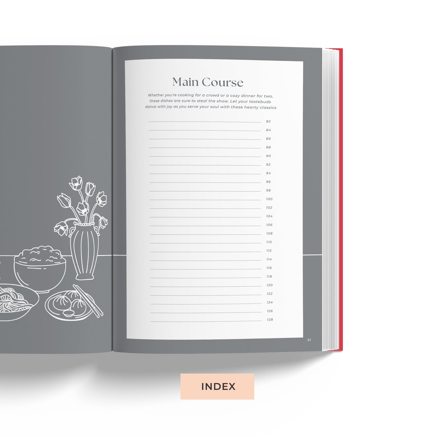 7mm Between The Lines Recipe Journal (A5), Bon Appetit, Hardbound - Orange