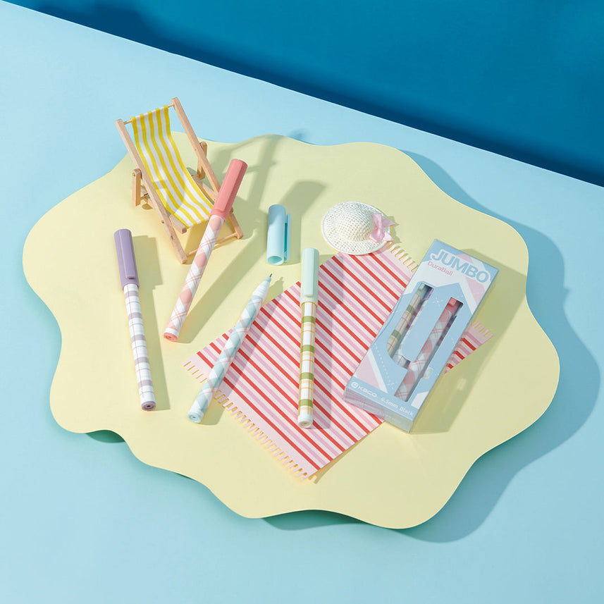 Jumbo Plaid Gel Pen Set