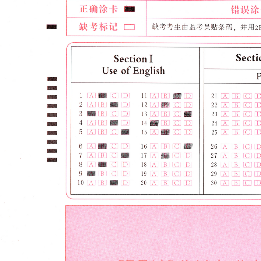 Right Choice Set For Answer Sheet