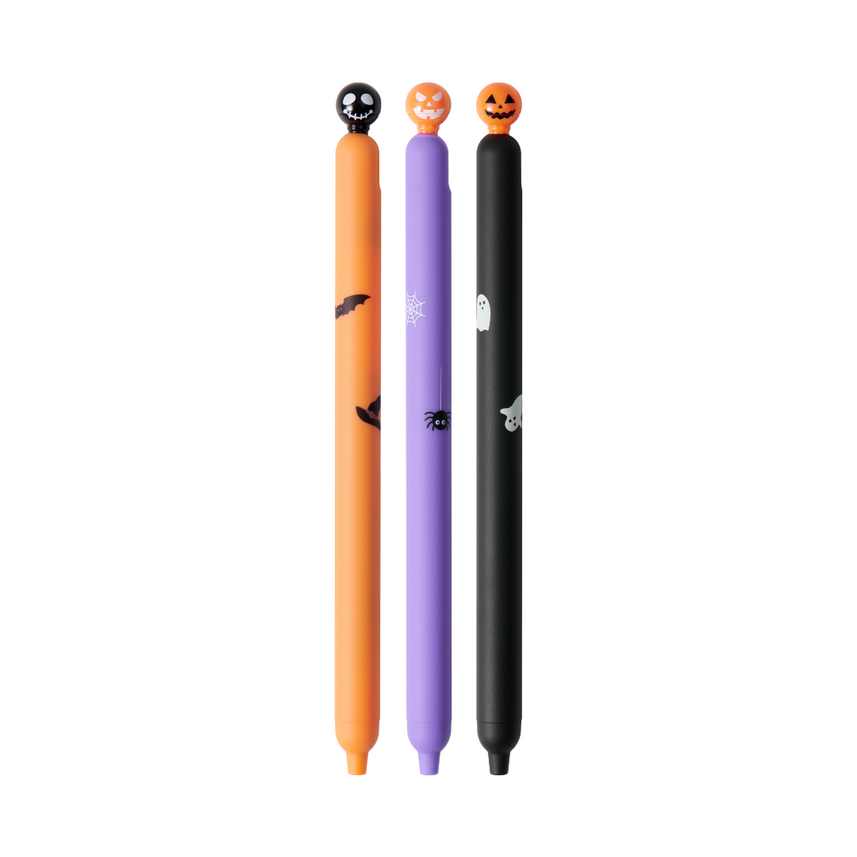 Kaco | Gel Pens | 0.5mm | Black Ink | Popup Halloween | Pack of 3