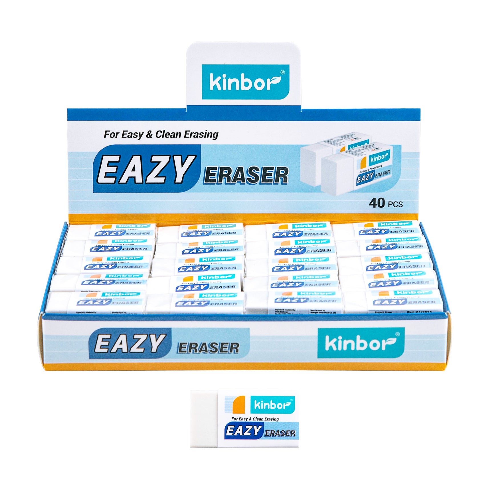 Kinbor Eazy Eraser  Smooth & Smudge-Free Erasing for School, Office & Art