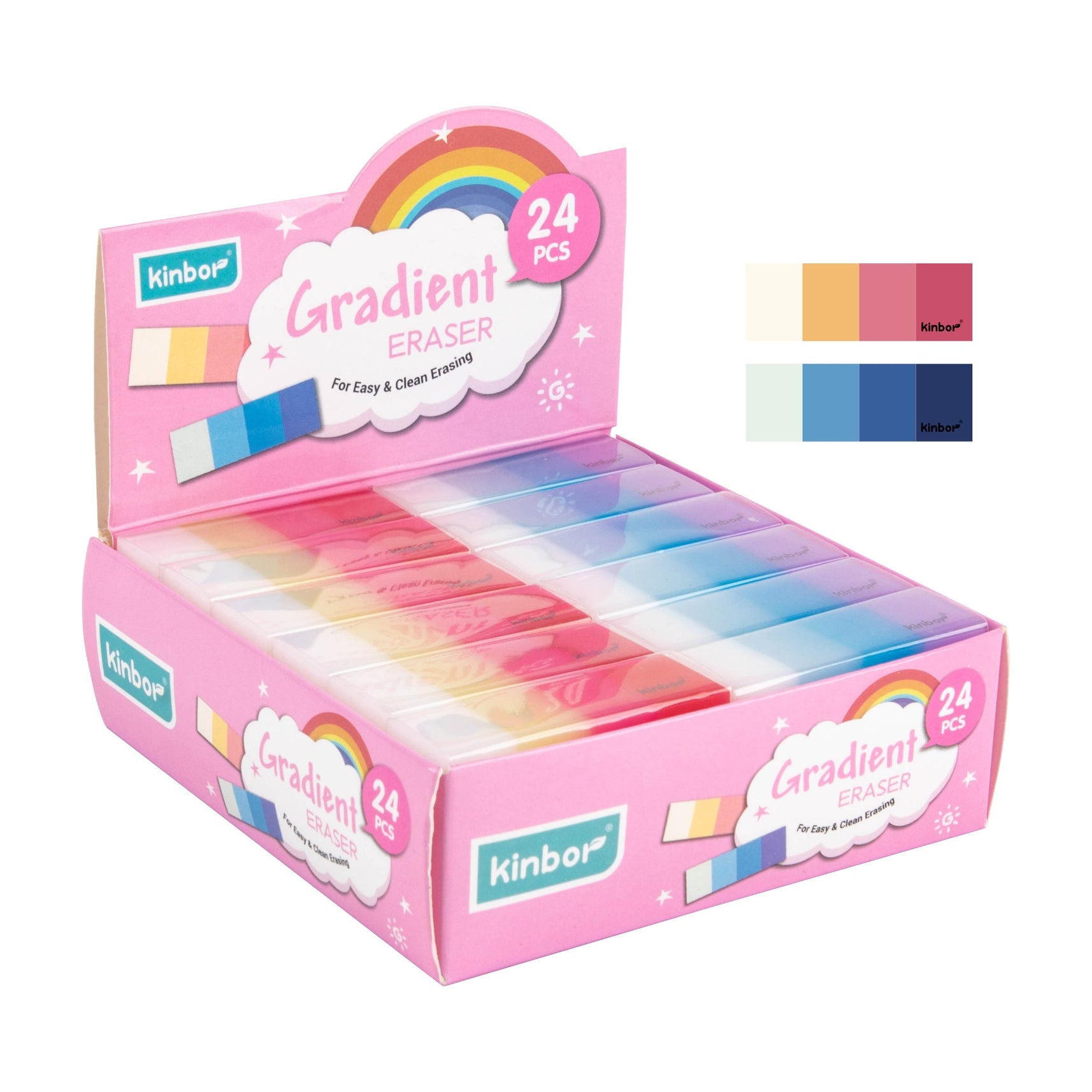 Kinbor Gradient Eraser  Soft, Non-Smudge Eraser for School, Office & Art