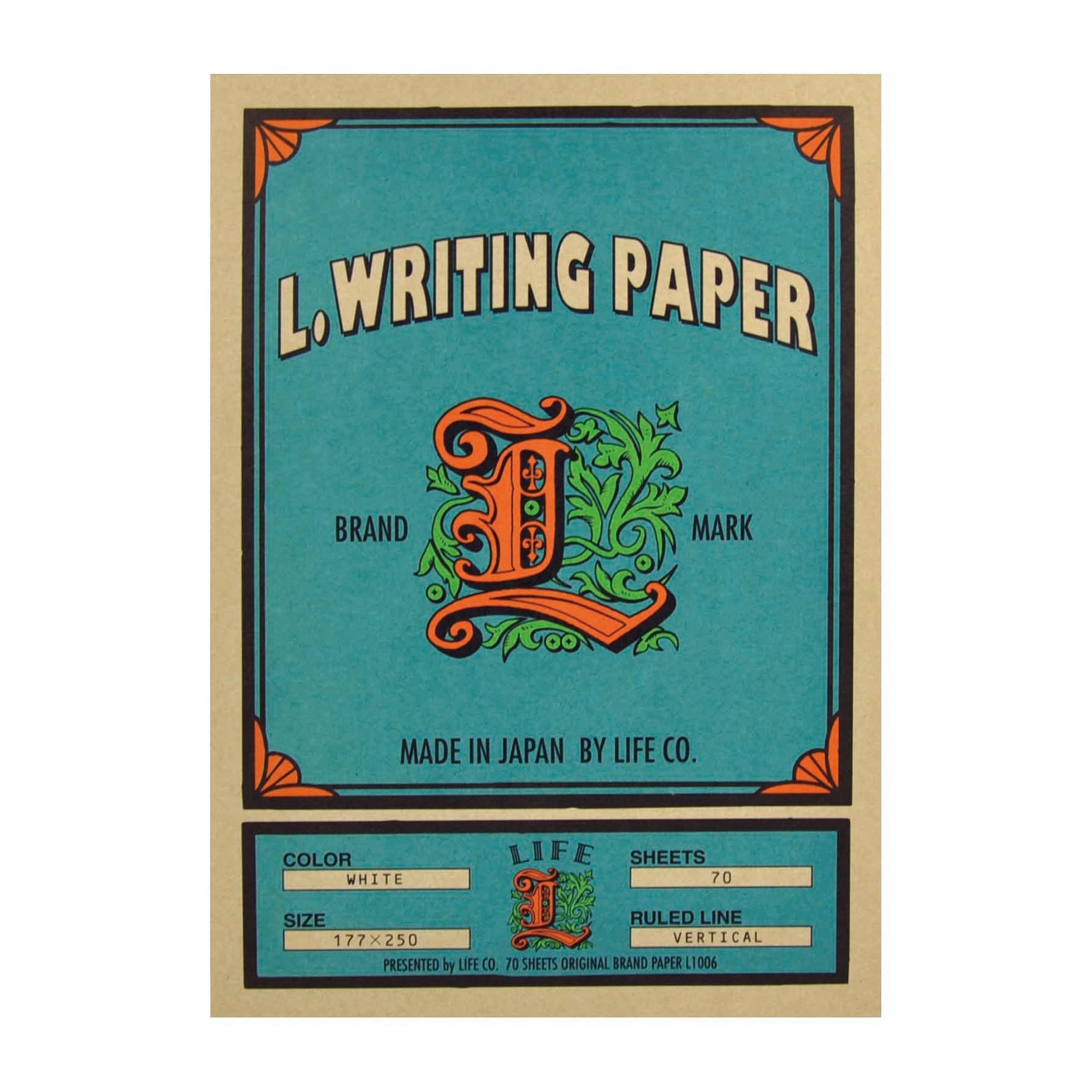 Life | Notepad | Letterpress | Vertical Line Ruled | B5 | Thick